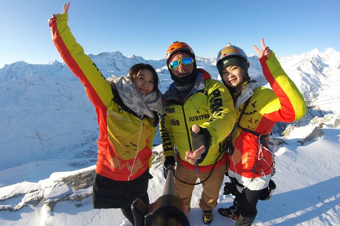 FLYMATTERHORN VIP Paragliding from Zermatt, With Matterhorn View - Safety briefing, harness, and the three-step takeoff