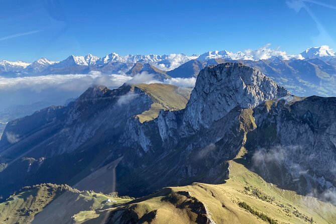 Private helicopter flight to Stockhorn mountain, with view to the Swiss Alps - A glimpse of Bern before returning