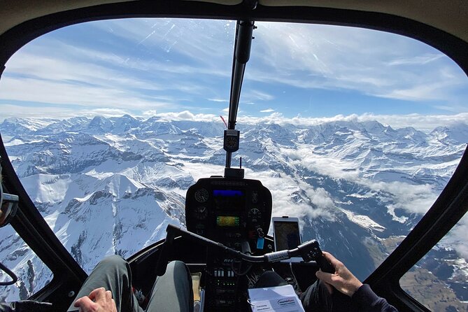 Private Swiss Alps helicopter tour over snow covered mountain peaks and glaciers - Schilthorn, James Bond, and the Lauterbrunnen valley