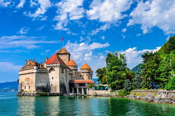 Private Trip from Geneva to Swiss Riviera Montreux & Chamonix - Château de Chillon and its lake setting