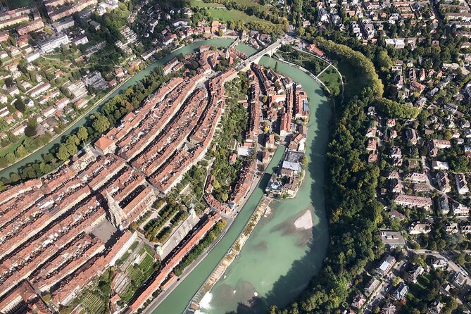 Swiss Capital city helicopter sightseeing tour - the ideal flight to see Berne - Zentrum Paul Klee makes sense from above